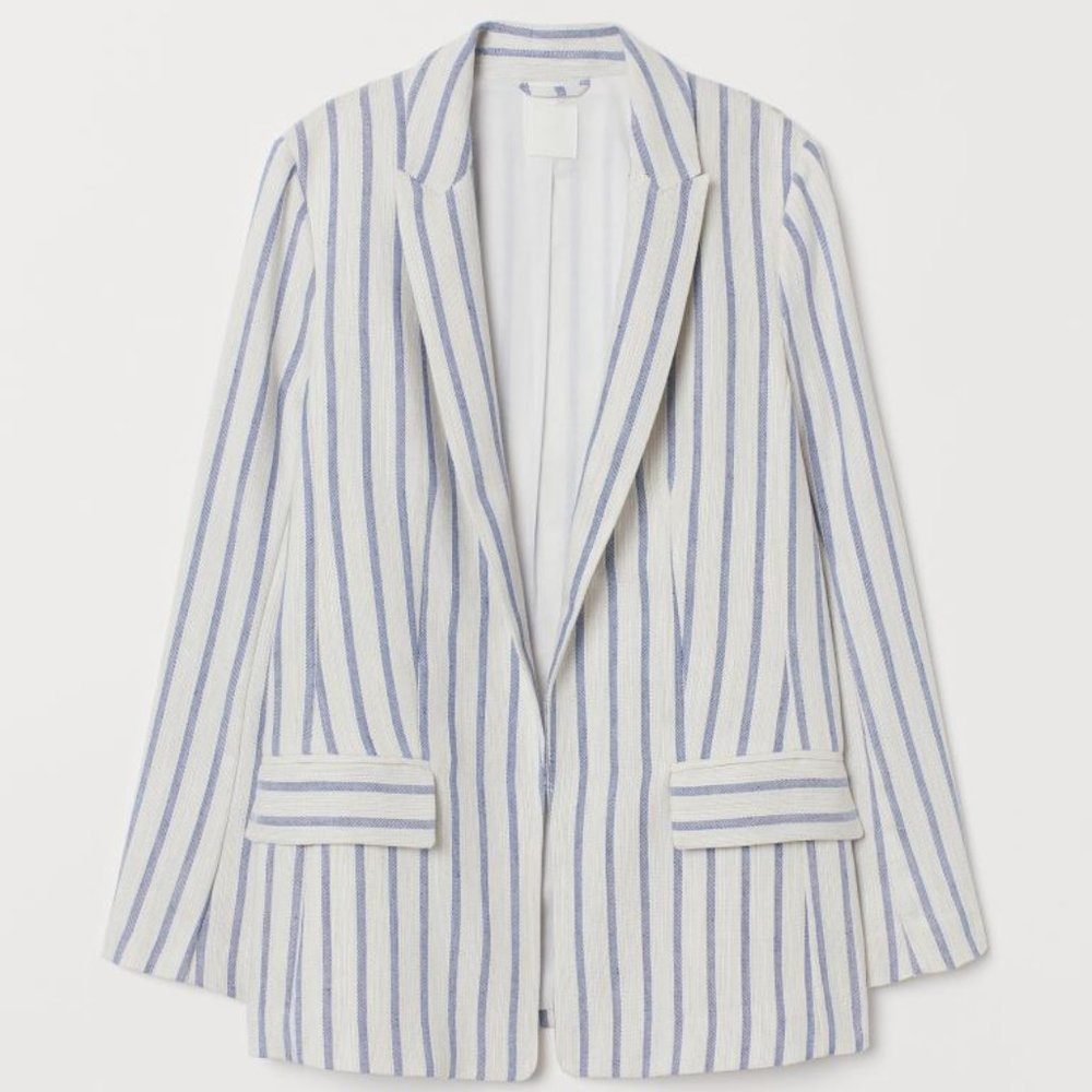 Linen Blazer Straight Cut H&M